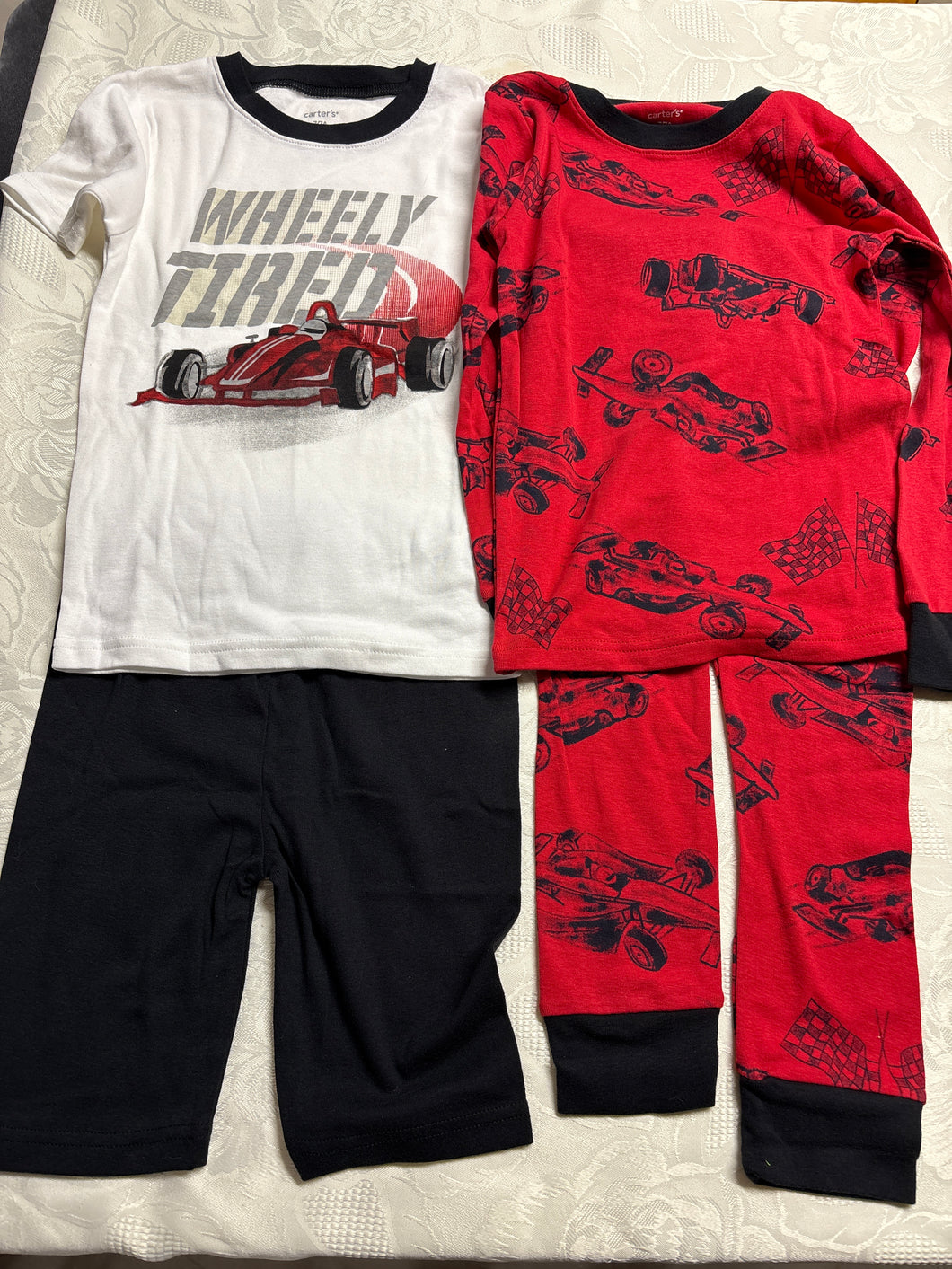 NEW CARTERS RACE CAR 4 PIECE PAJAMA SET - size Kids 7