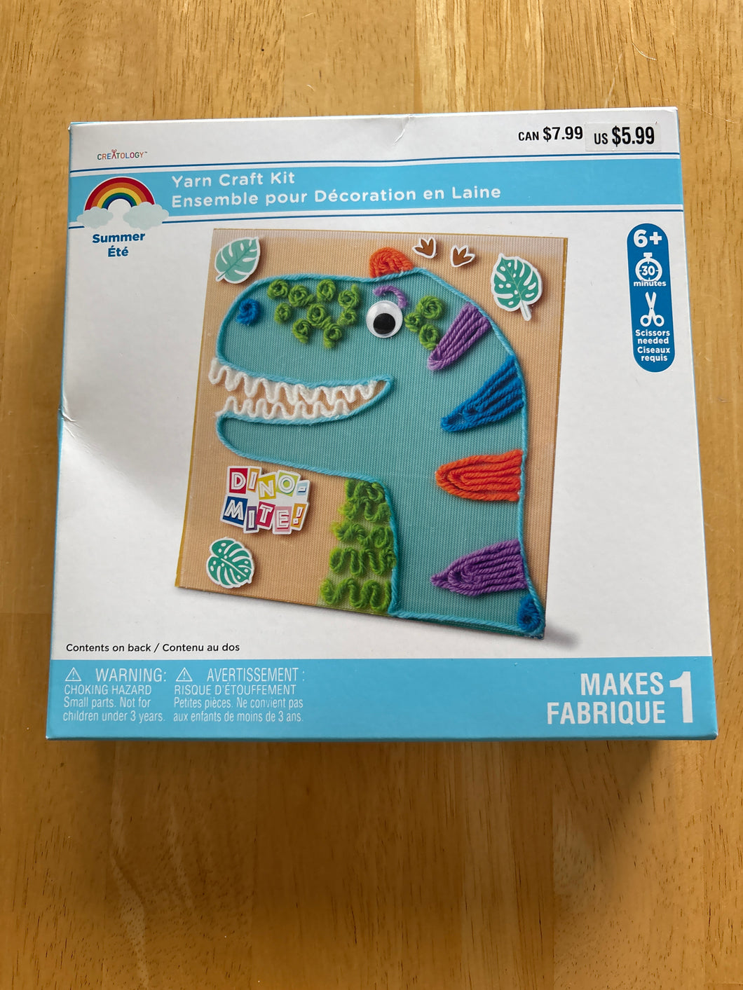 NEW DINOSAUR YARN CRAFT KIT