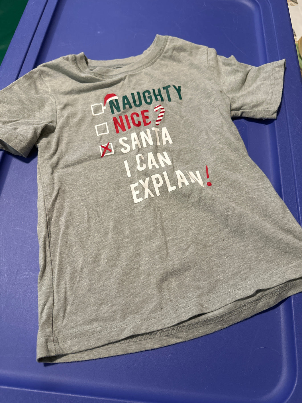 North Pole t shirt 6/7 Santa naughty/nice - size Kids 6