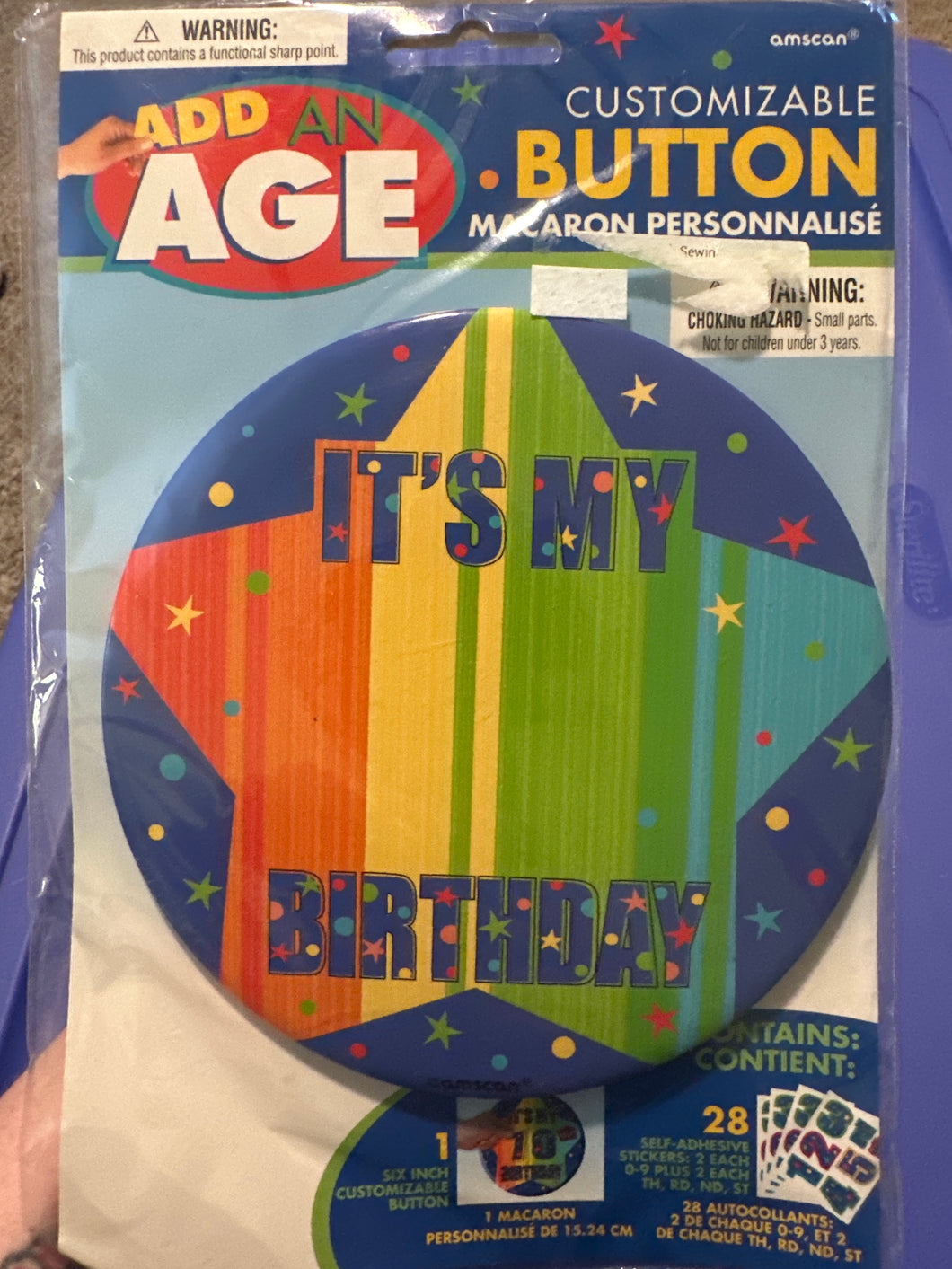 New bday button Customize the age