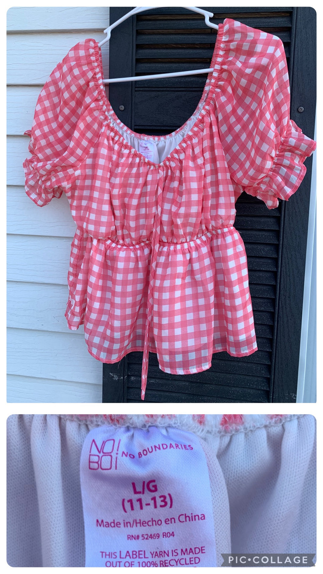 Gingham blouse - size Women L (12)