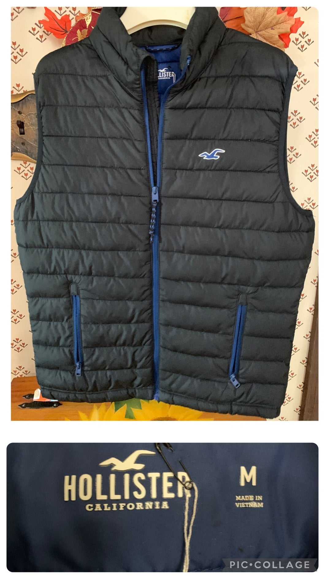 Hollister Black Vest - size Mens M