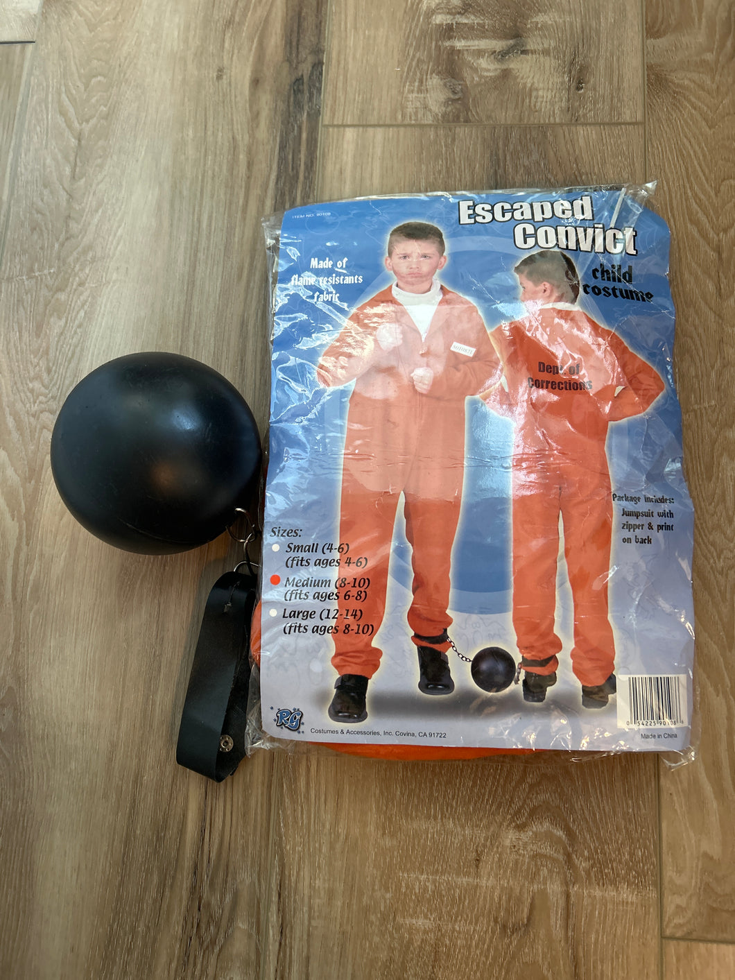 Escaped Convict Costume - size Kids 8