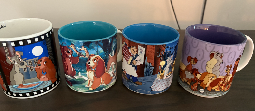 Lady and the Tramp mugs set of 4