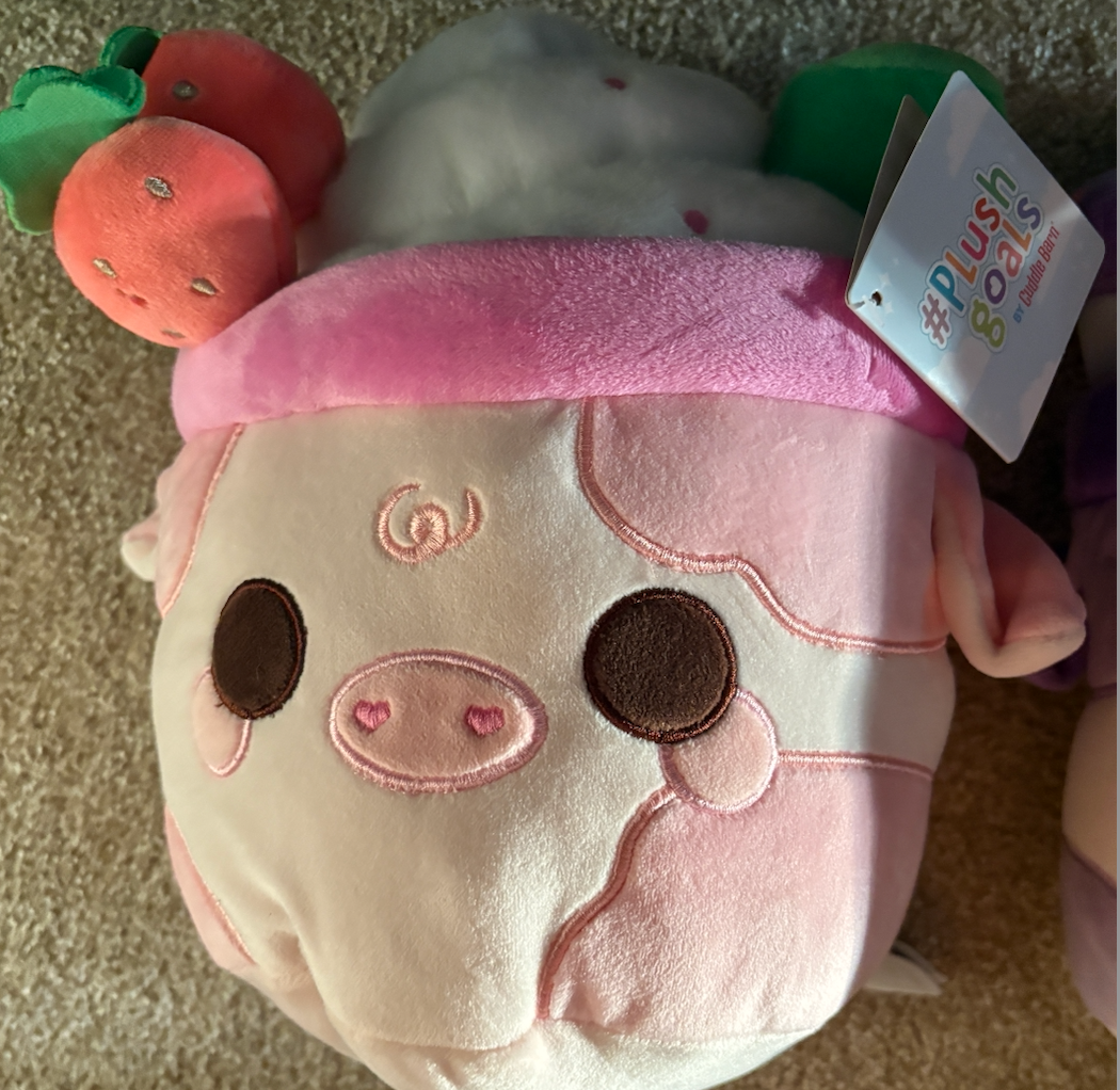 Moo Shake Cow Plush pink new