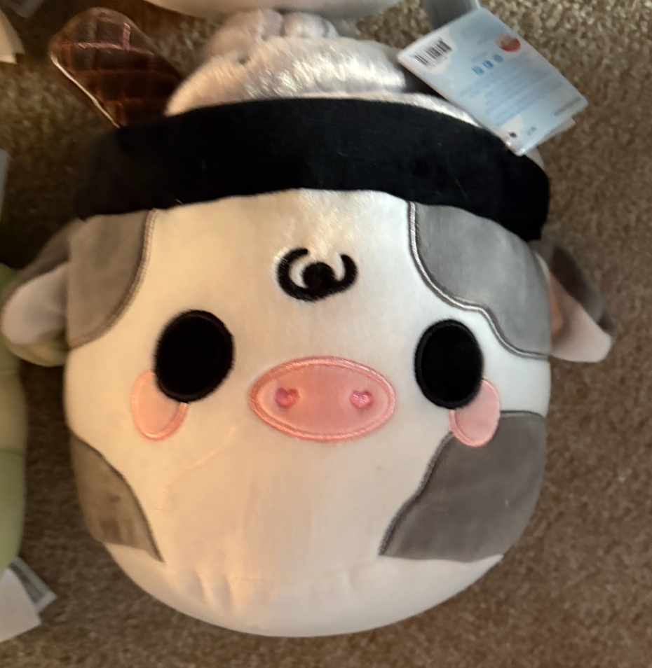 Moo Shake plush cow black new