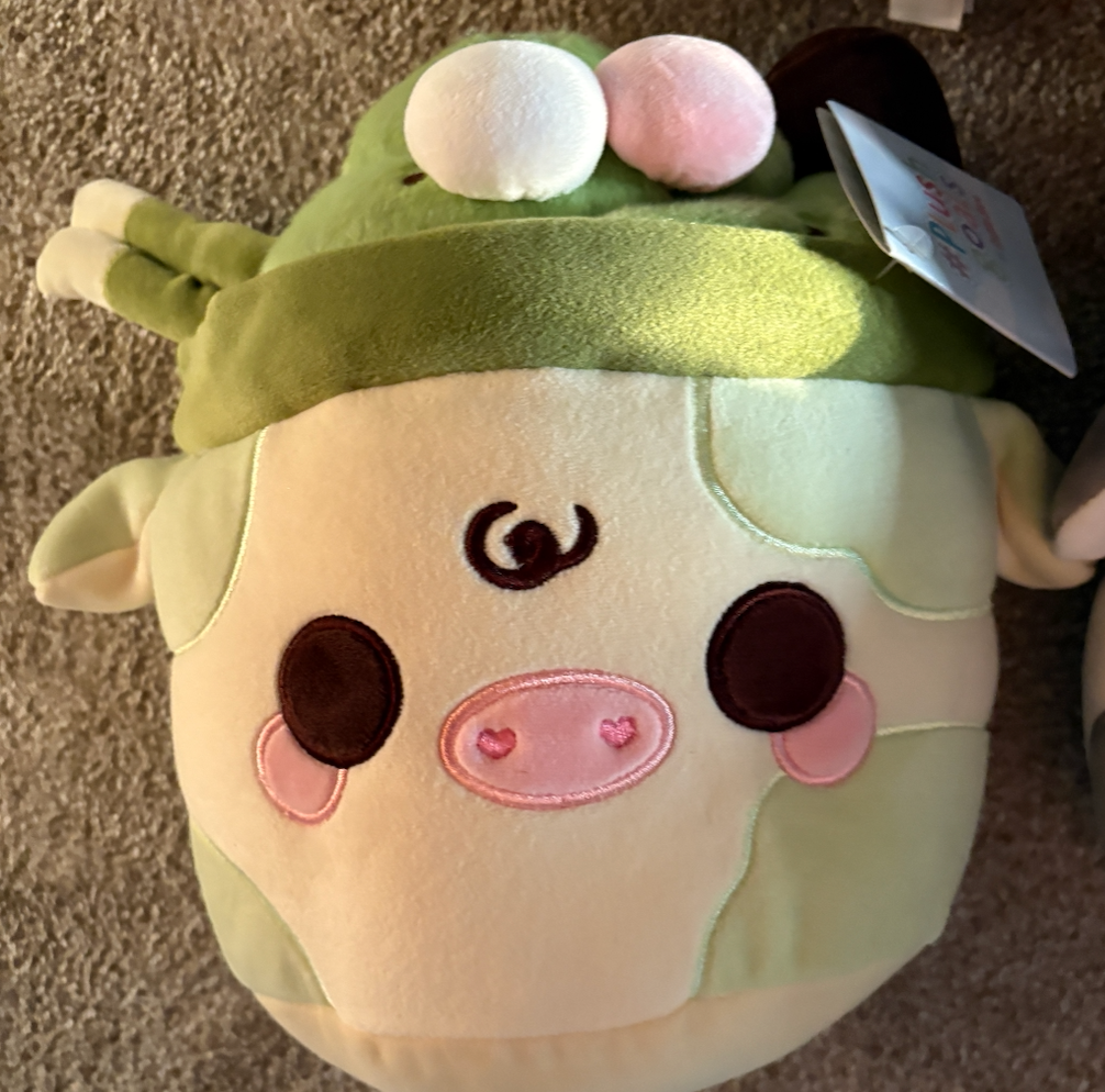 Moo Shake Cow plush green