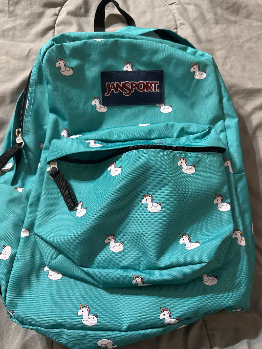 Jansport Like New Teal & Unicorn Backpack