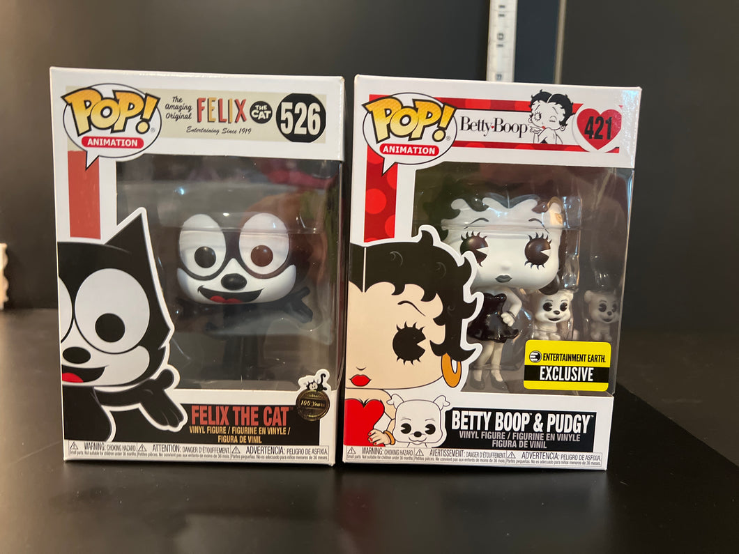FUNKO POP B/W animation NIB FELIX AND BOOP