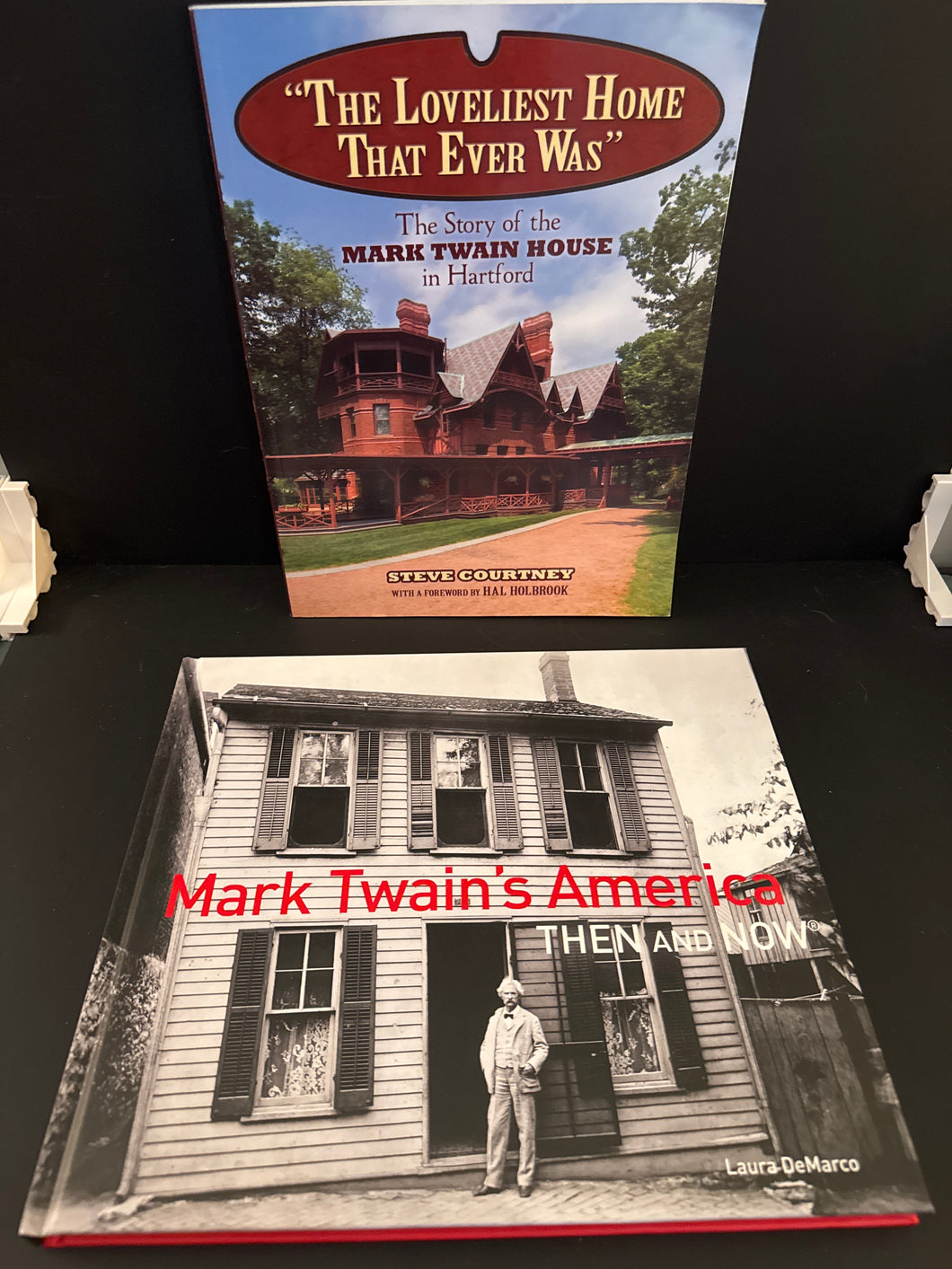 2 Mark Twain books America & Twain House CT