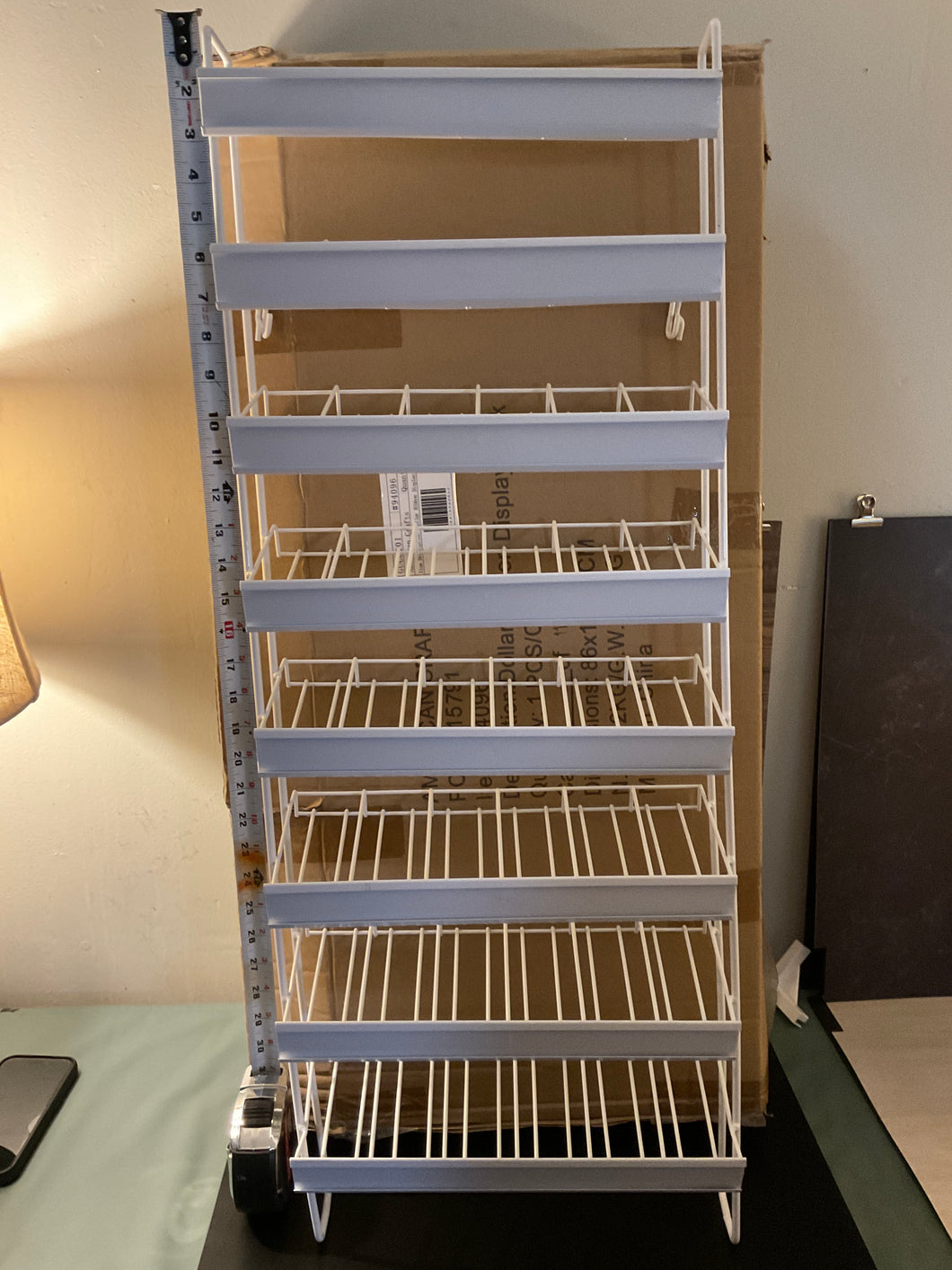 Ribbon display rack NEW White wire 34Hx13Wx5D