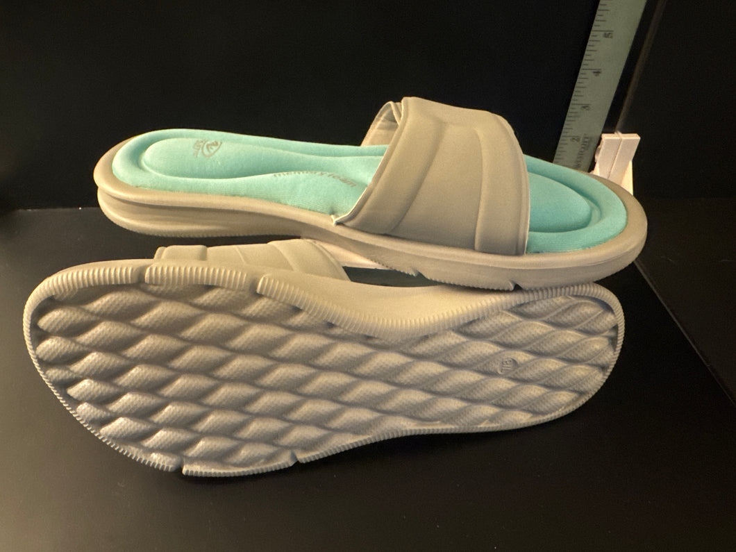 Athletic Works slides Gray/teal NEW - size Shoes-Womens 8