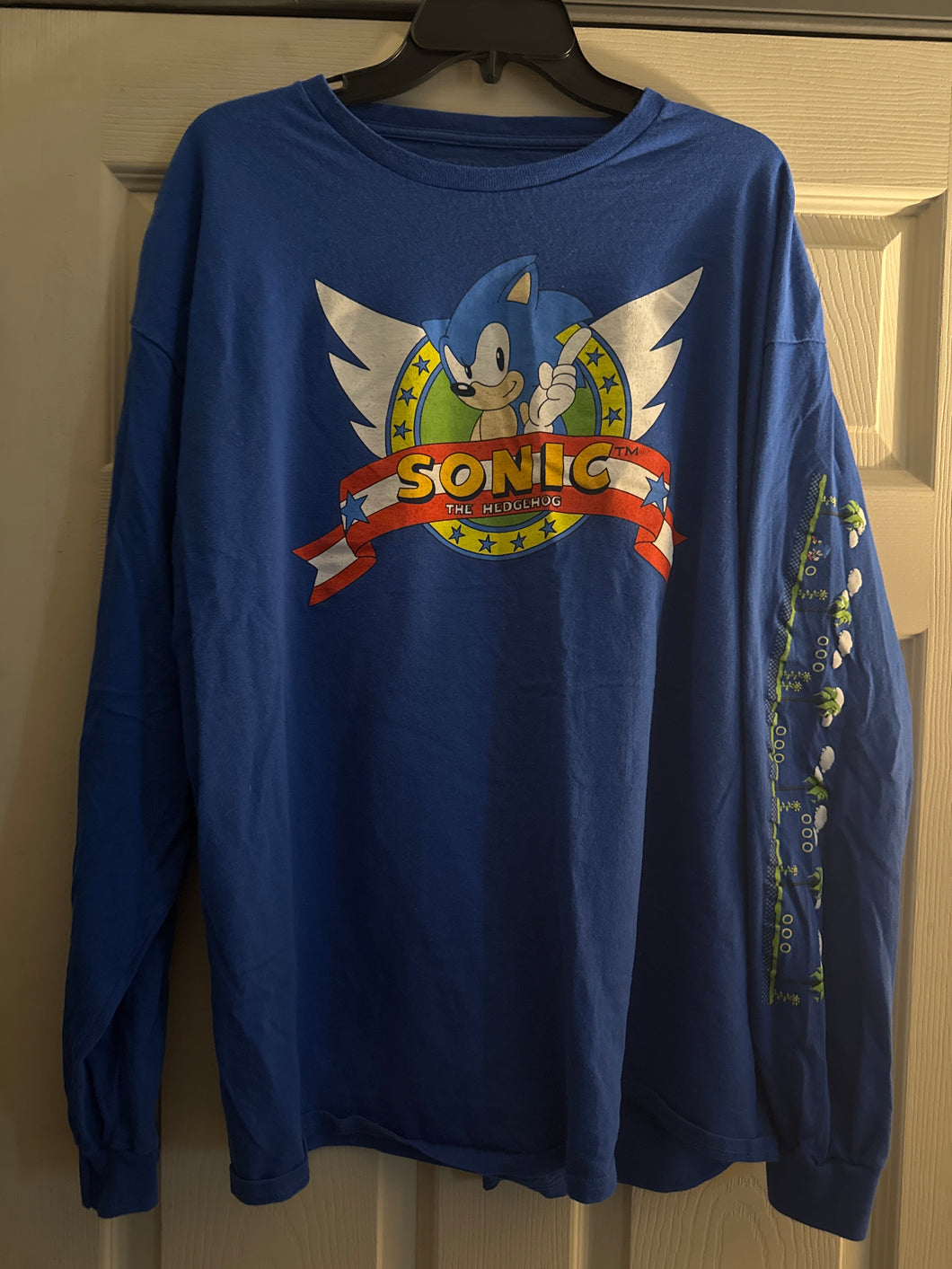 Sonic the Hedgehog LS Tee blue - size Mens XL