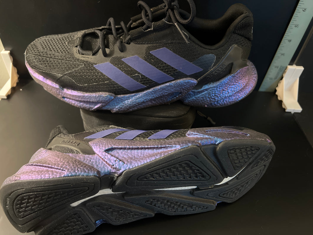 ADIDAS blk/purple Iridescent Like new - size Shoes-Womens 9