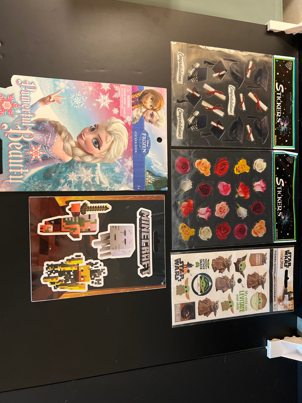 5pks stickers NEW Frozen Star Wars,Minecraft&more