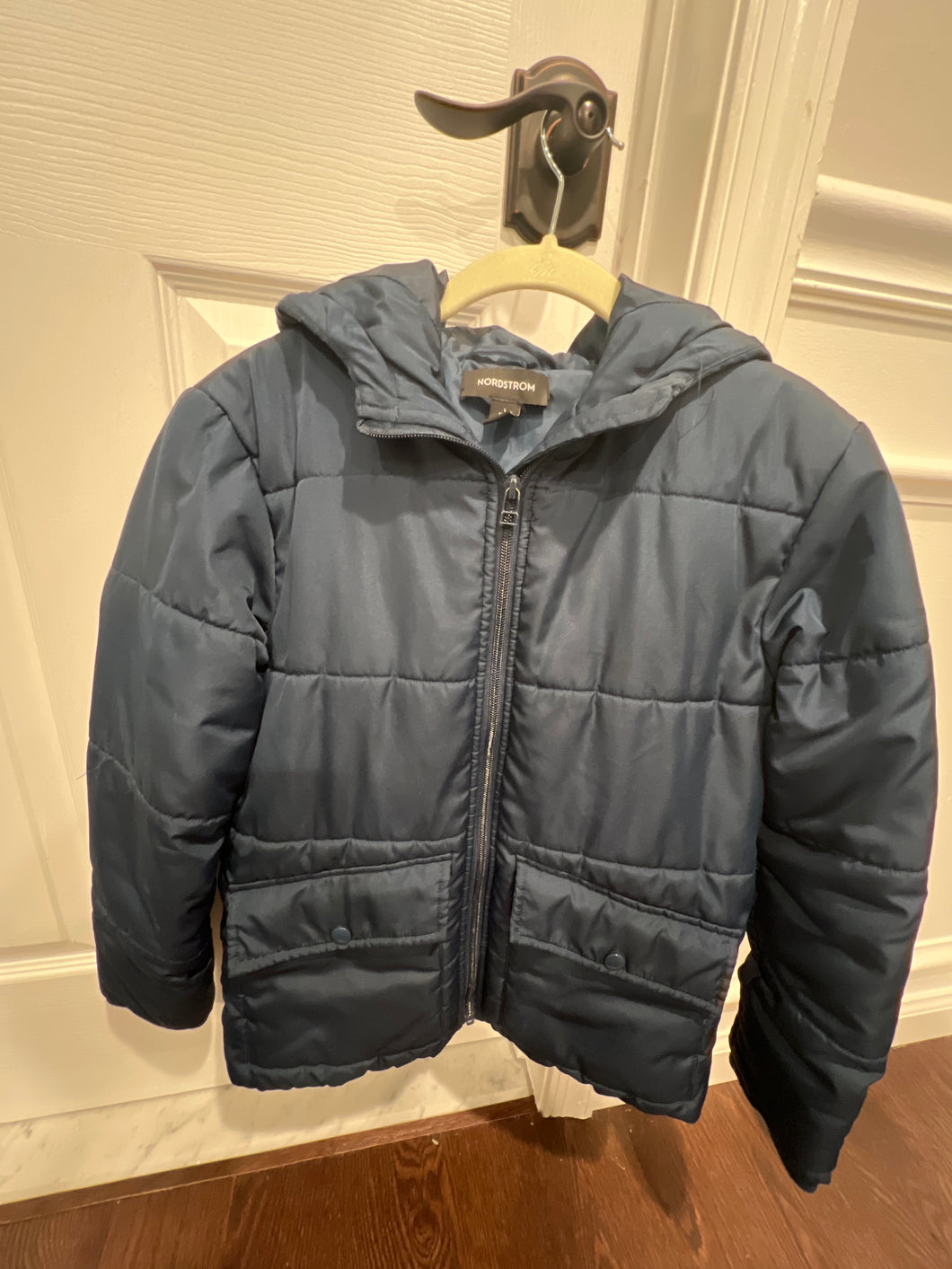 Nordstrom brand coat Hood, blue size 10/12 - size Kids 10