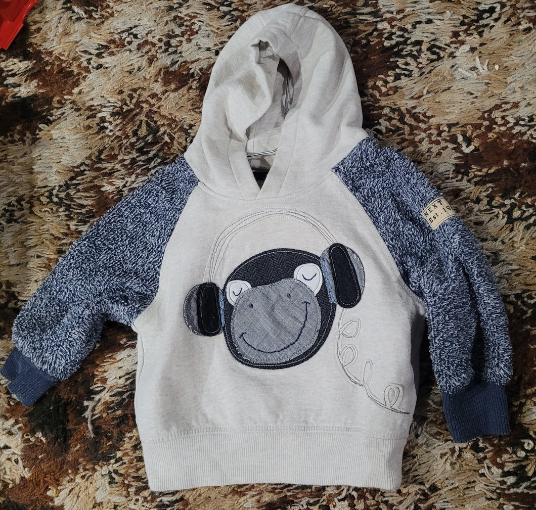Monkey hoodie - size 12-18 Months