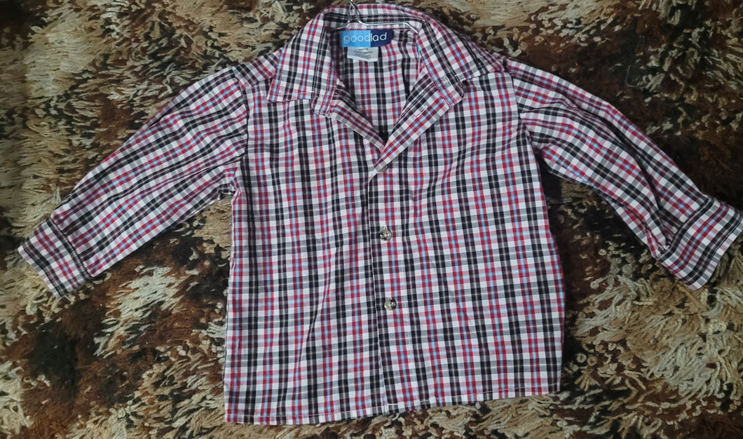 Dress long sleeve shirt Black, red, blue, white - size 18 Months