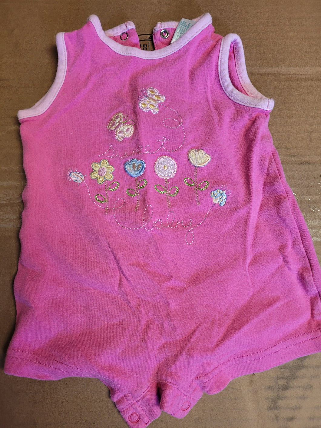 Flower romper Pink flowers/butterflie - size 0-3 Months