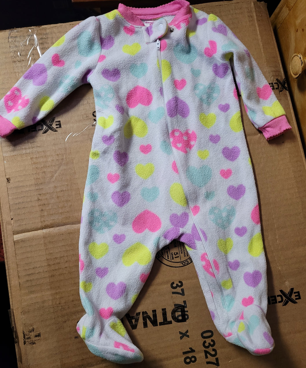 Fleece heart sleeper - size 3-6 Months