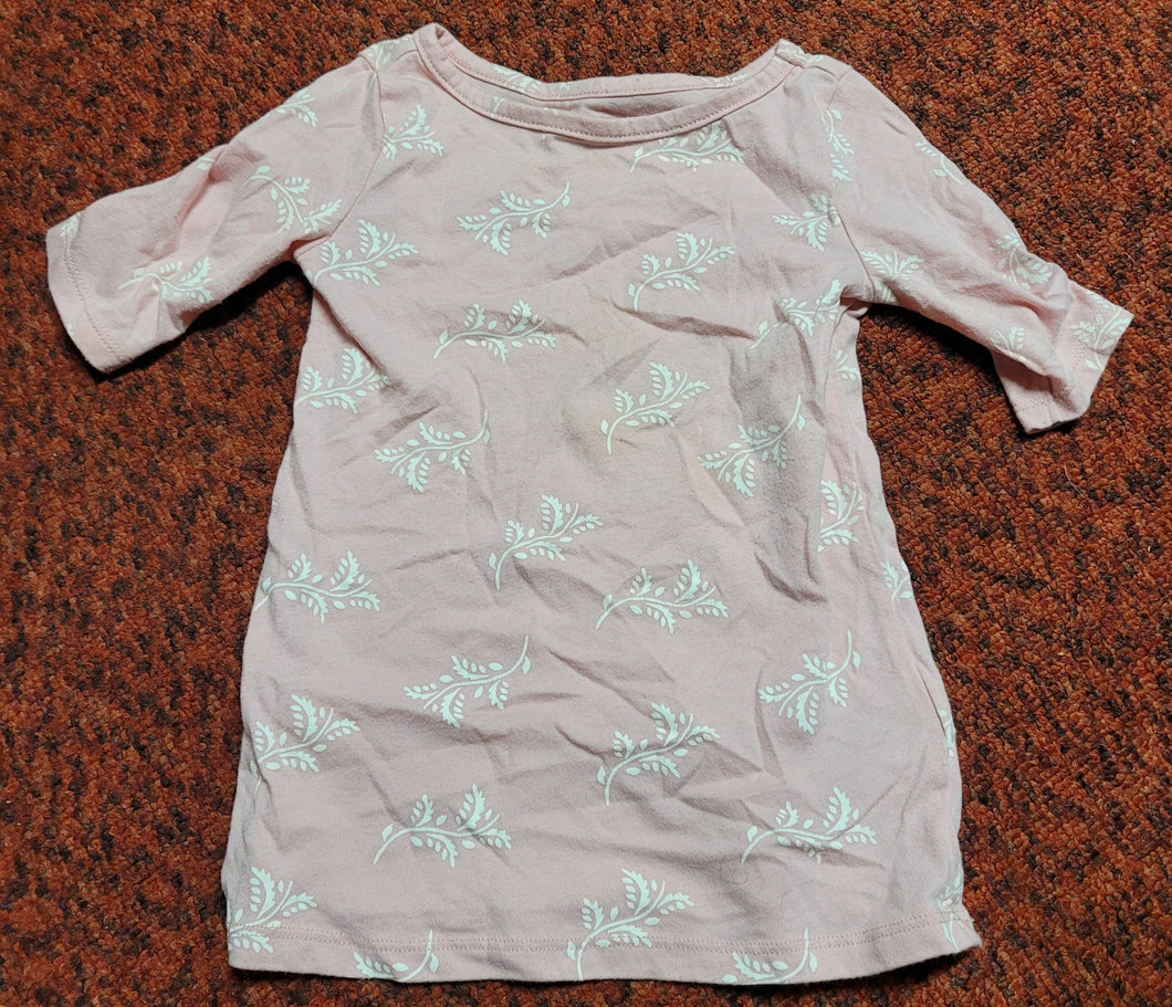 Shirt Long sleeve, leaf pink - size 12-18 Months