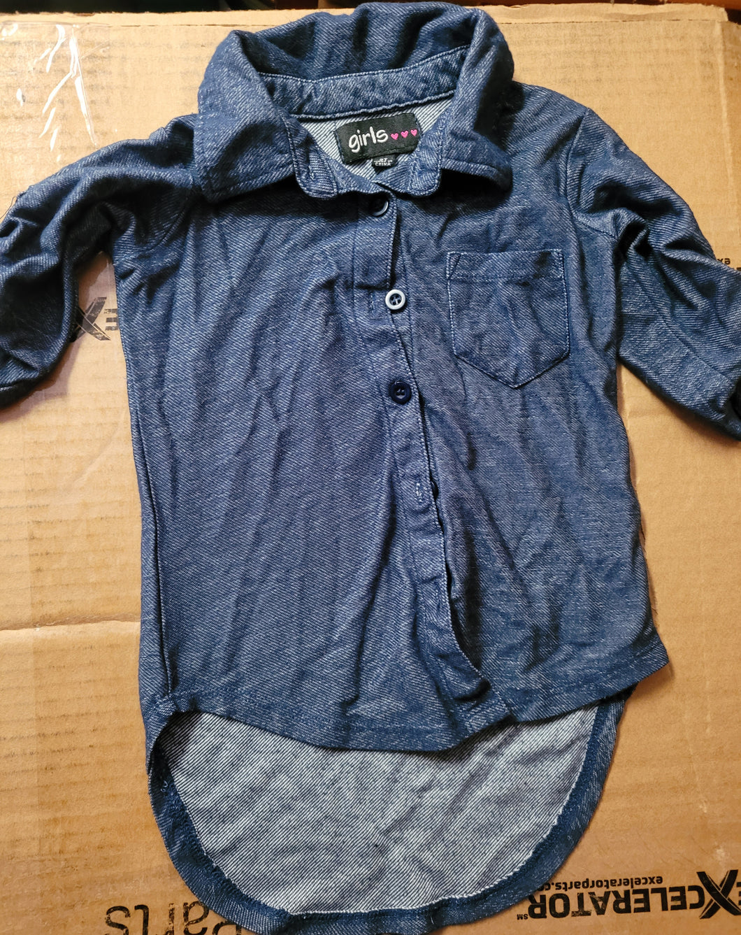 Blue button down shirt - size 2T