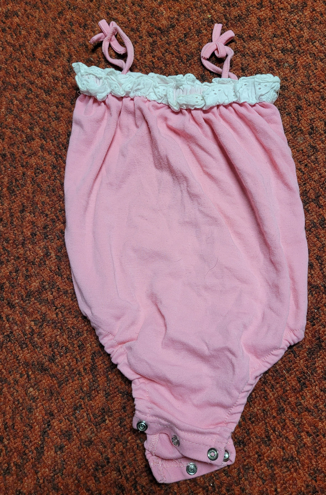 Pink with white lace tan Oneis - size 18 Months