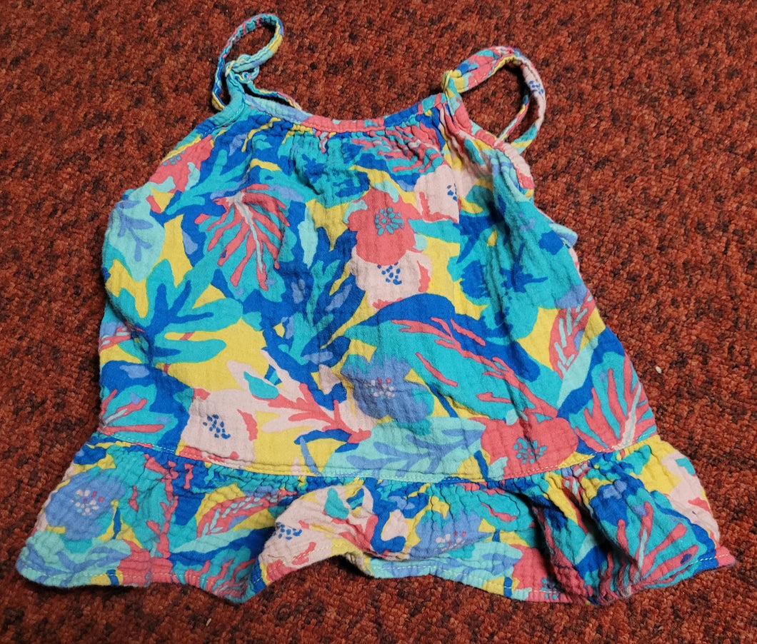 Flower tank with Open back - size 2T