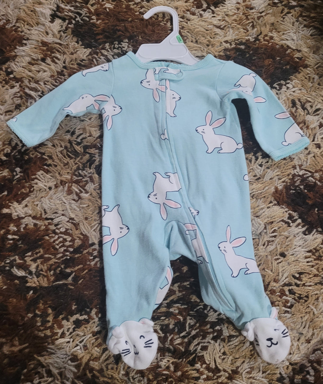 Blue with bunny sleeper - size 3 Months