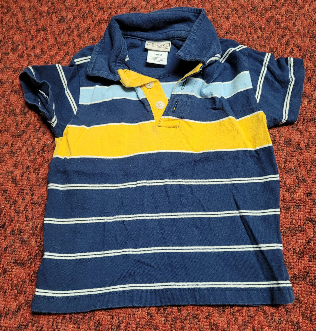 Polo shirt Blue, yellow and white, - size 12 Months