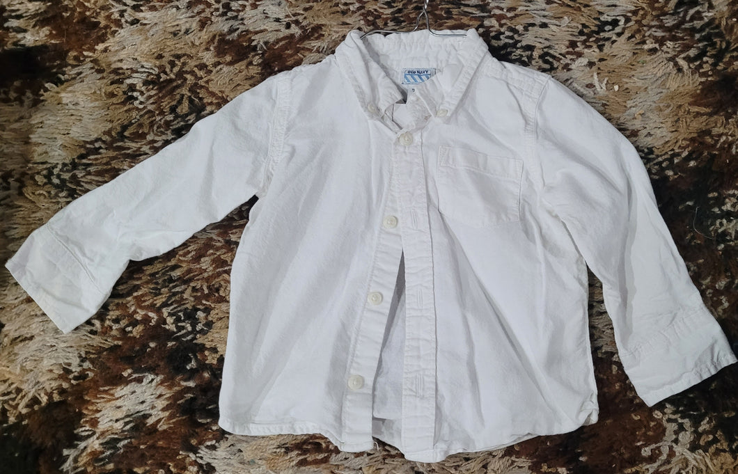 White dress shirt Long sleeve - size 18-24 Months