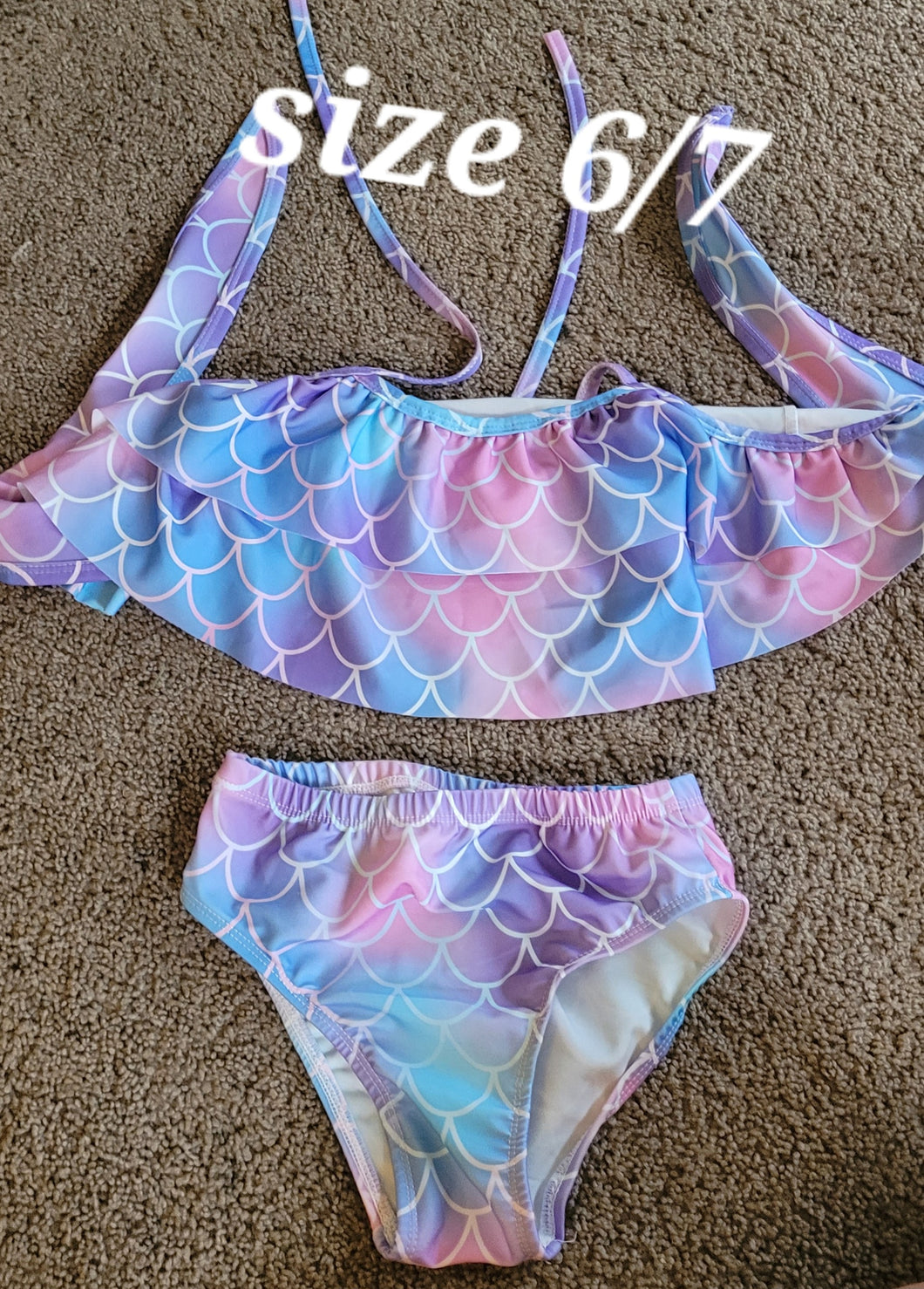 Mermaid Swim Suit sz 6/7 New Bikini - size Kids 6