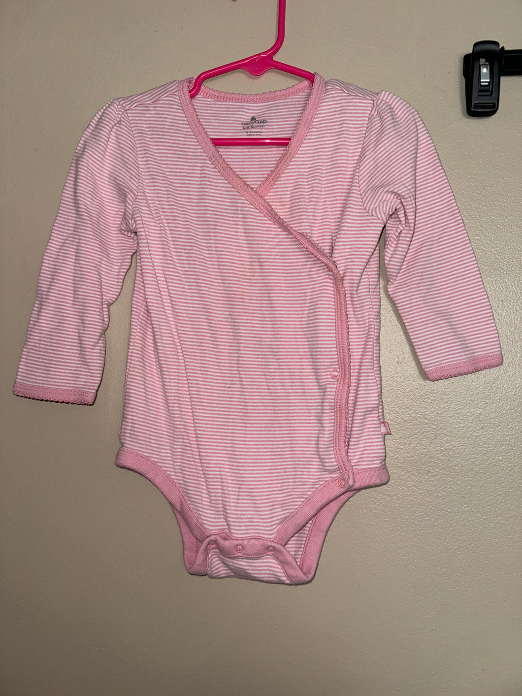 Baby gap pink and white Stripe onesie - size 18-24 Months