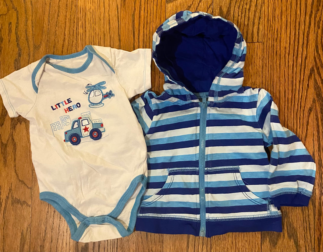 Vitamins Baby 6M set Onesie and zip up hoodie - size 6 Months