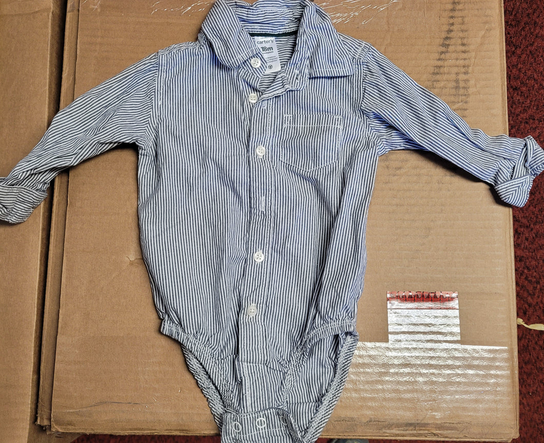 Dress shirt oneise Blue striped - size 18 Months