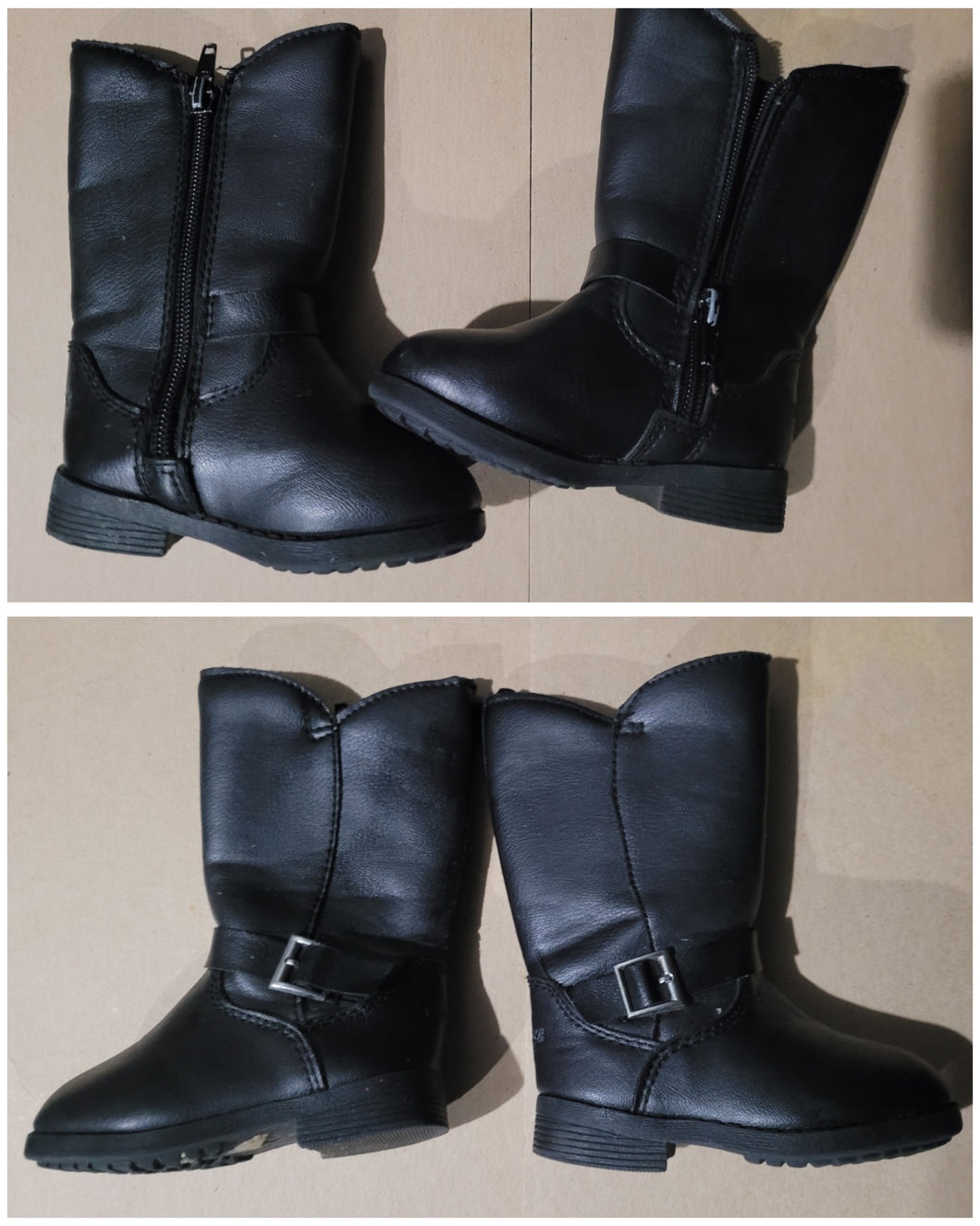 Black leather boots - size Shoes-Toddler 4