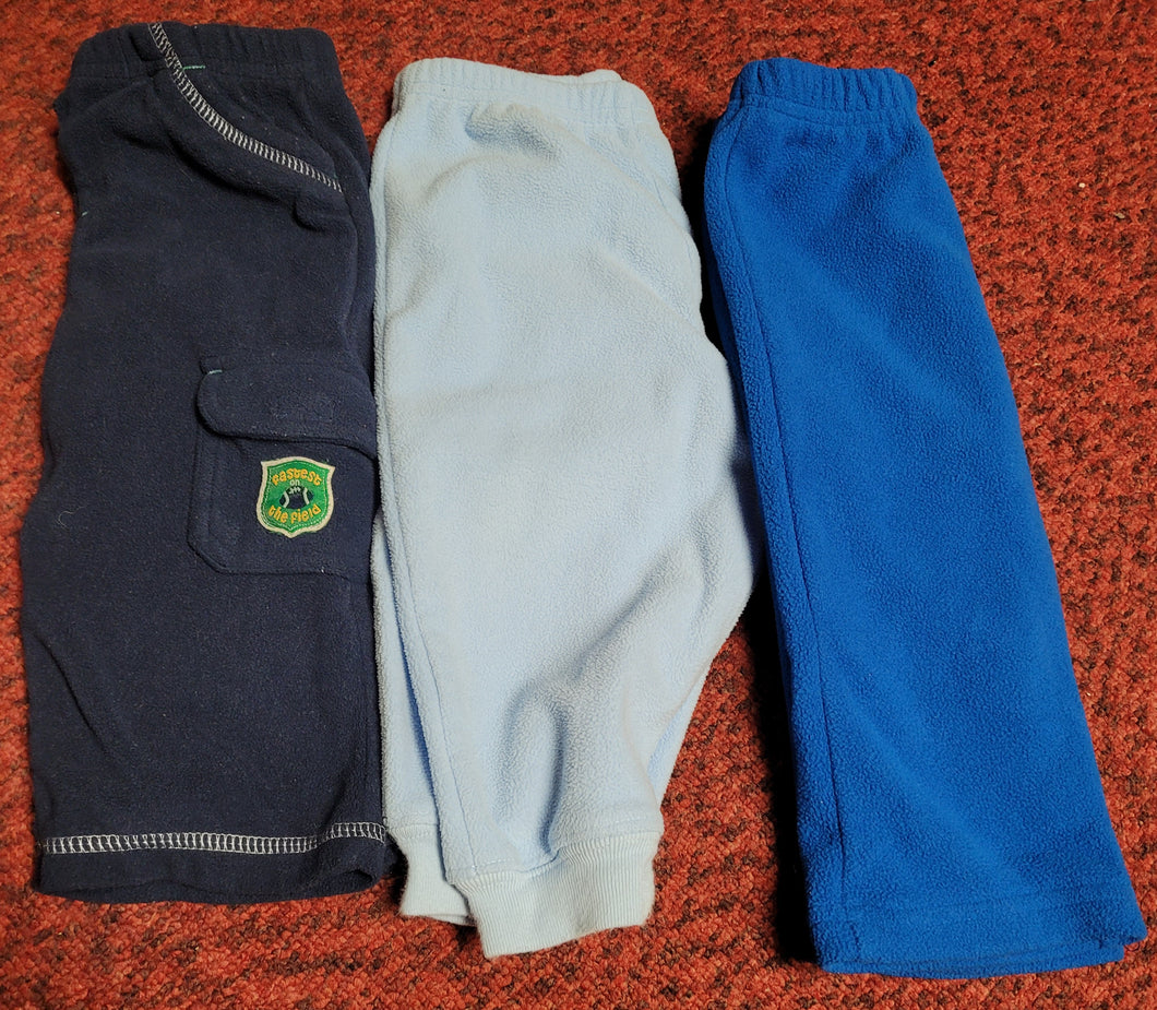 3 pair of fleece pants - size 12 Months