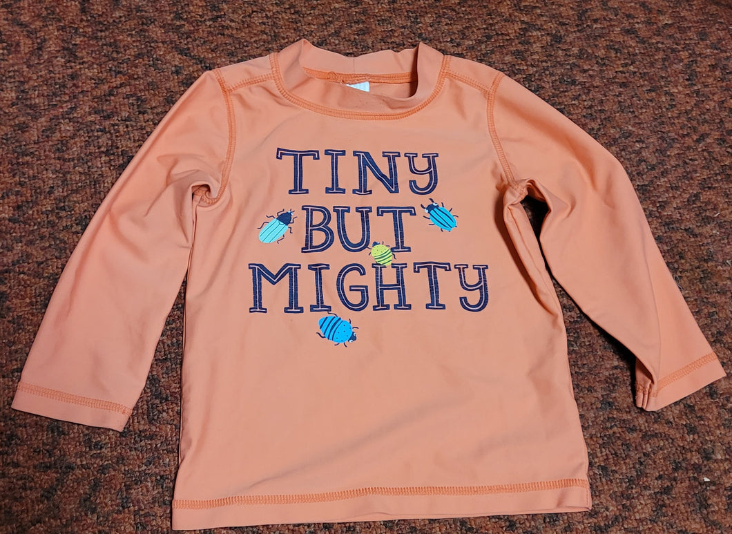 Tiny but mighty Orange rash guard - size 12 Months