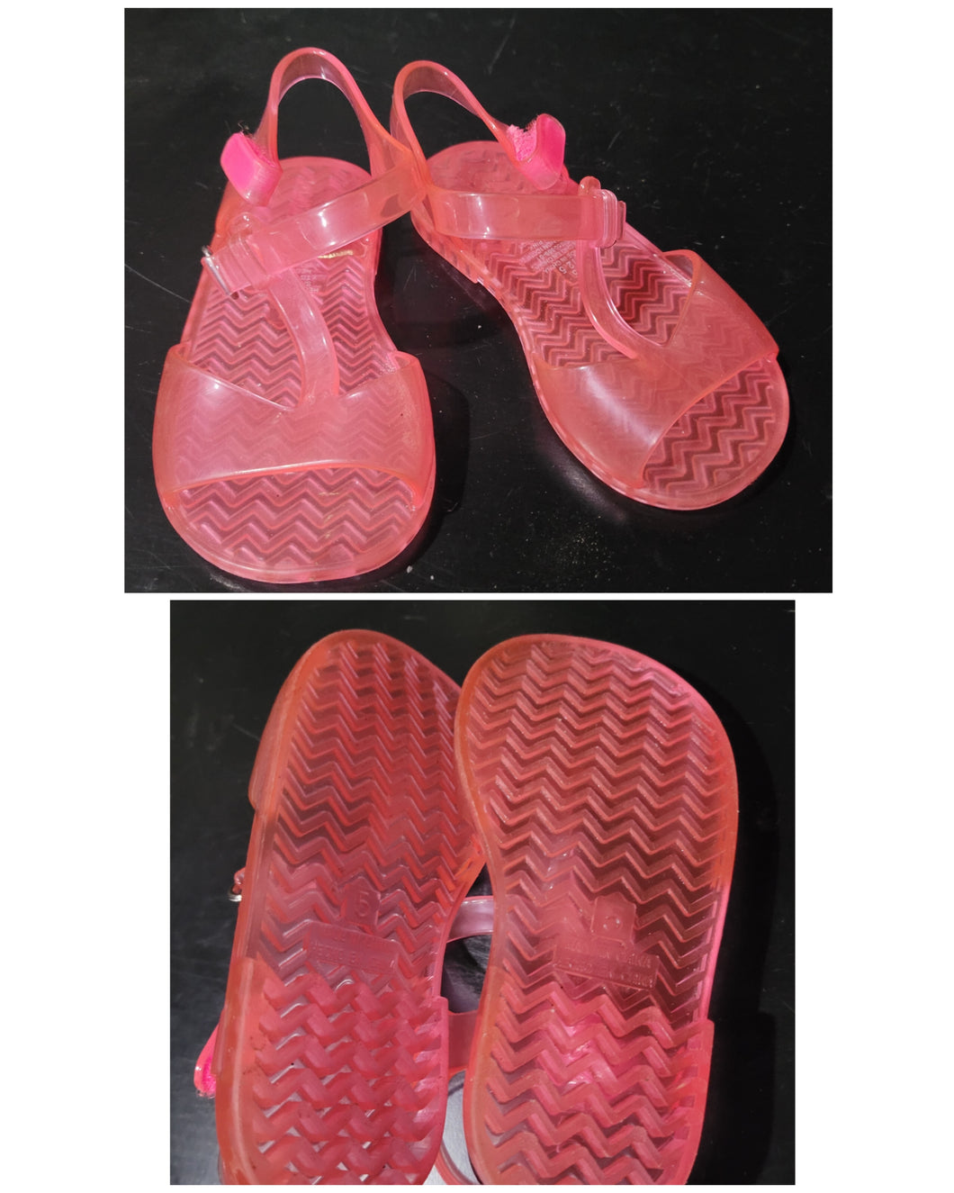 Pink rubber sandles - size Shoes-toddler 5
