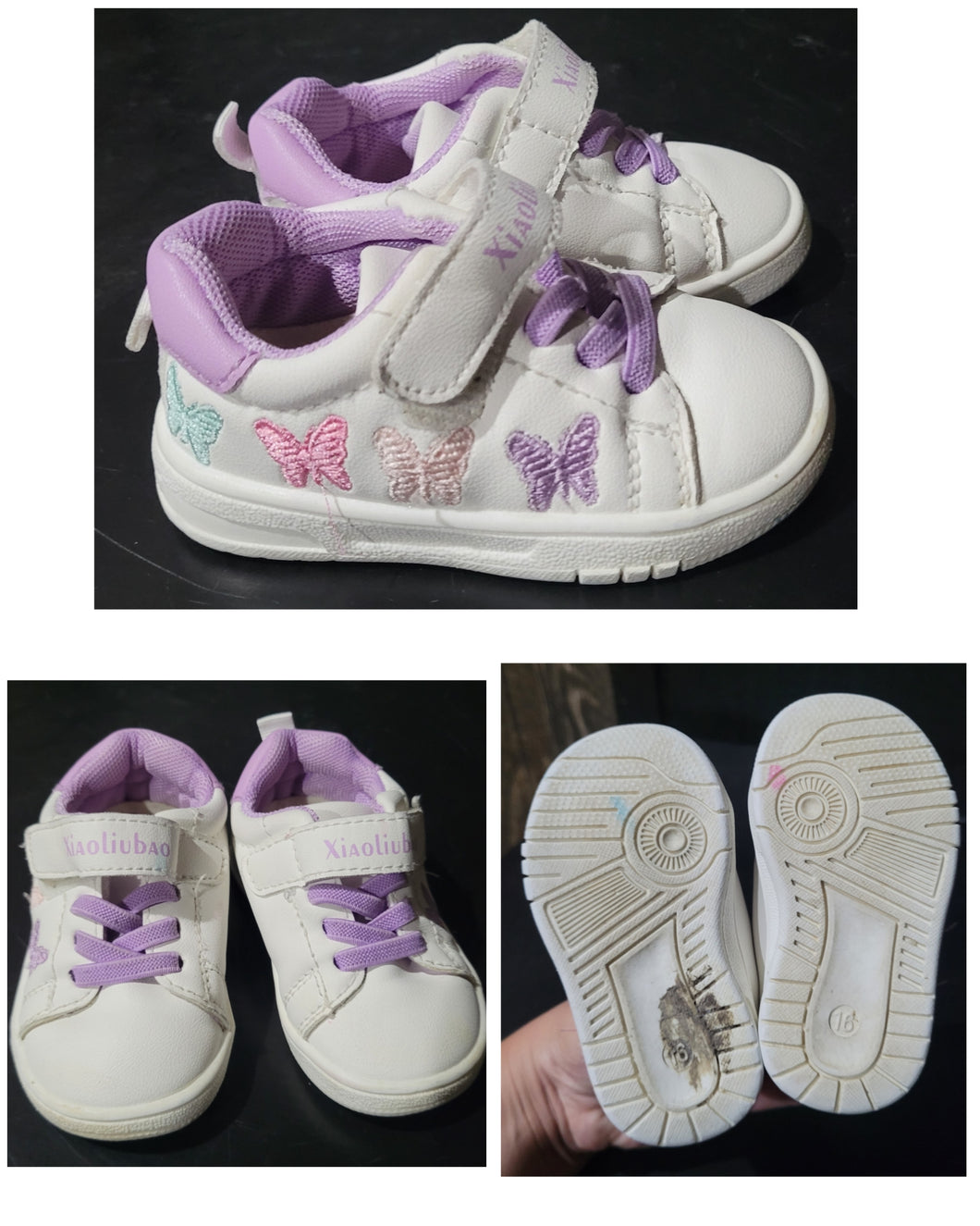 Butterflies shoes White w butterflies - size Shoes-Toddler 4
