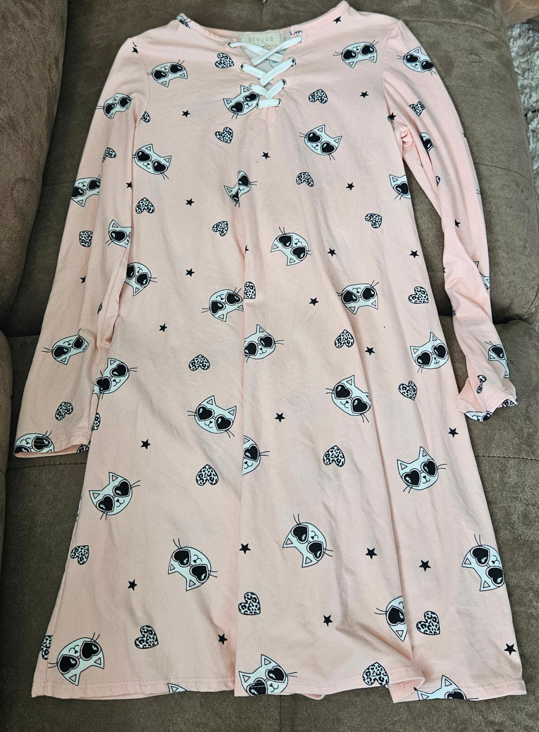 Pink cat dress - size Kids 10