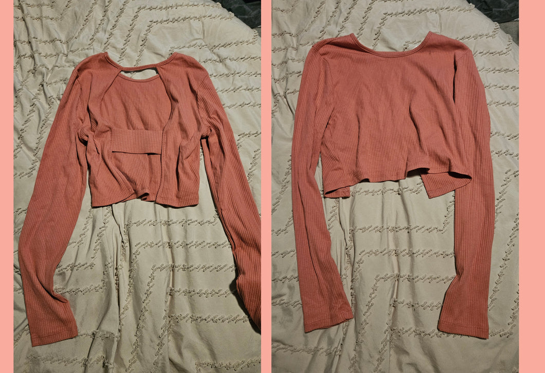 Rose long sleeve Open back - size Junior Girls S (3-5)