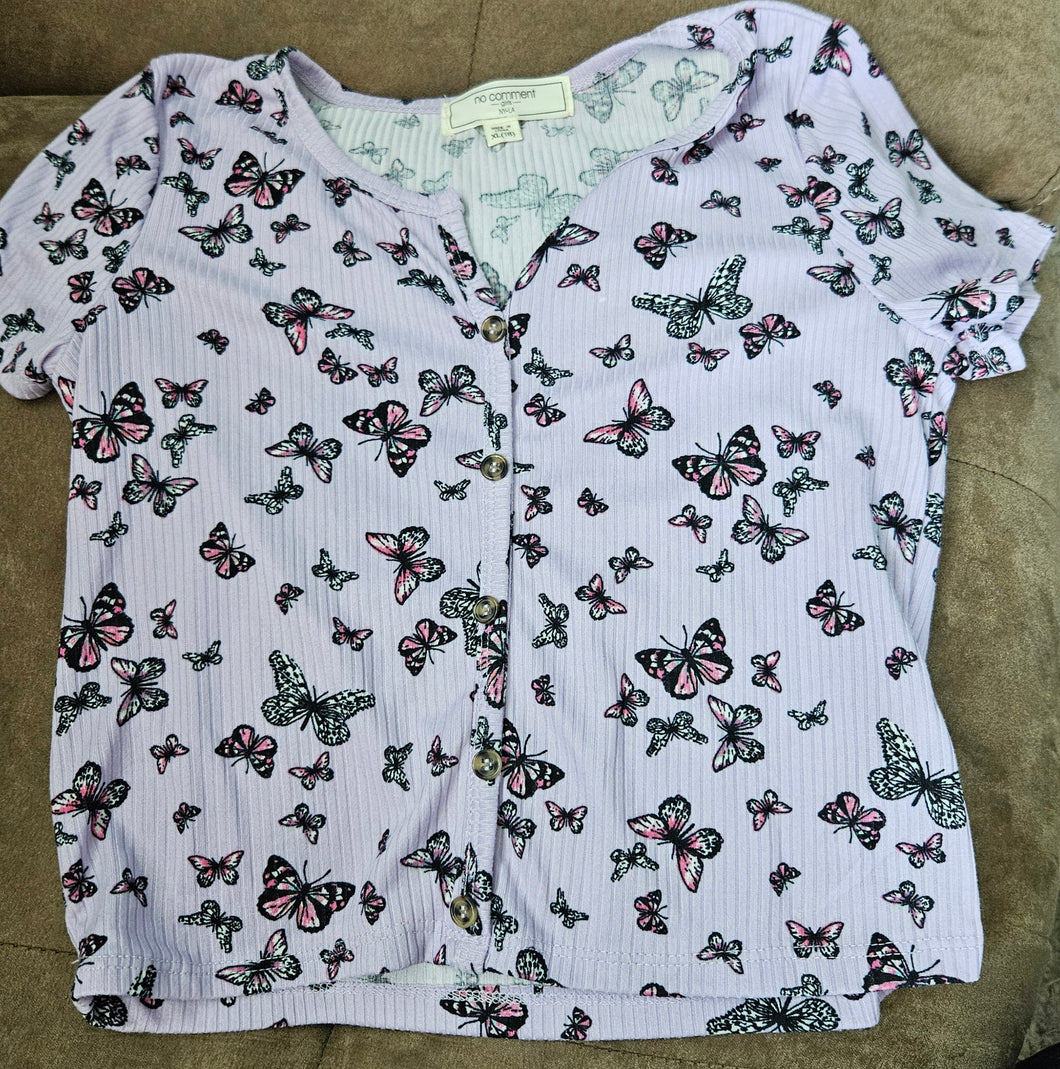 Purple butterfly shirt - size Kids/Teen 16