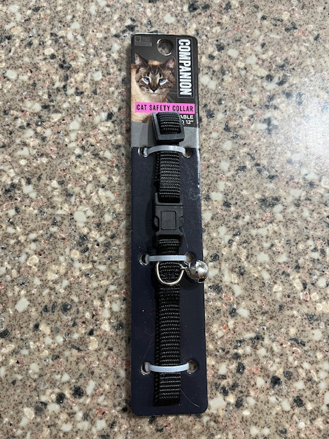 NEW black cat collar adjustable 8-12