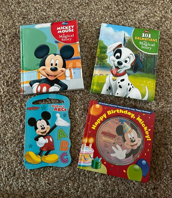 4 Board Books 3 Mickey, 1 with CD