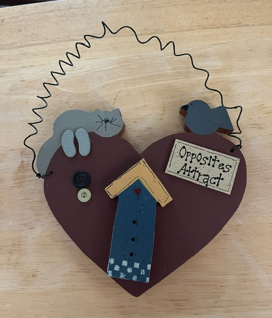 Valentine's wooden sign Opposite's Attract