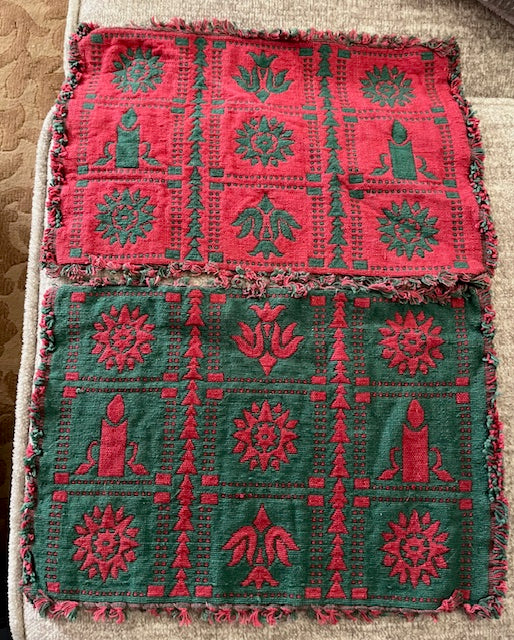 Placemats reversible set of 4 fabric