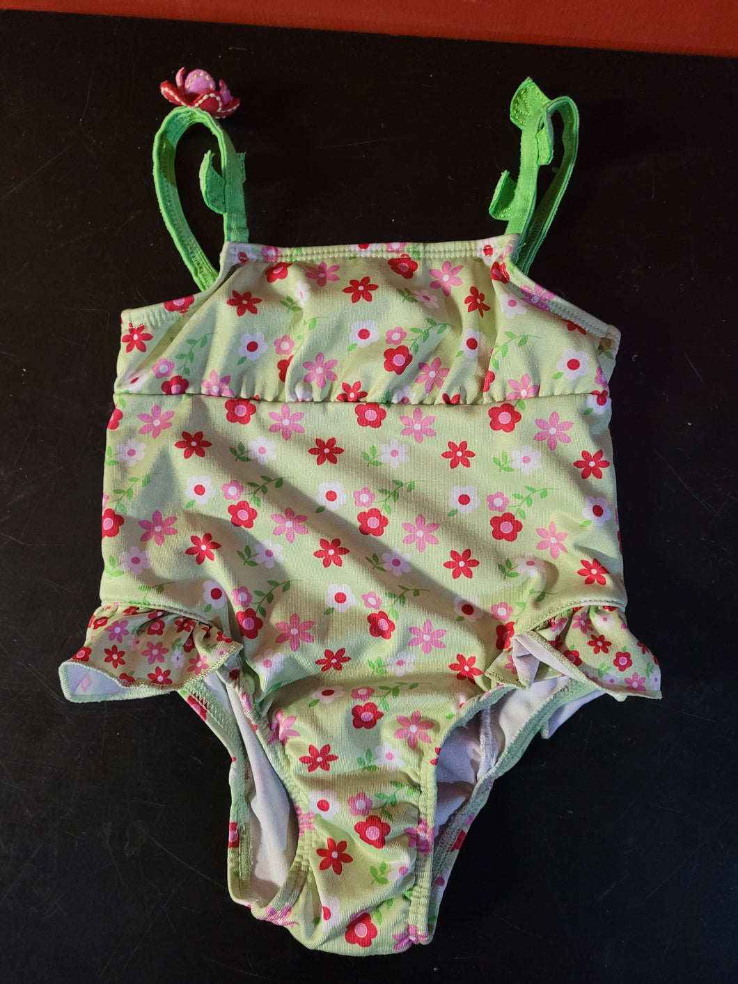 Green flower swimsuit - size 18 Months