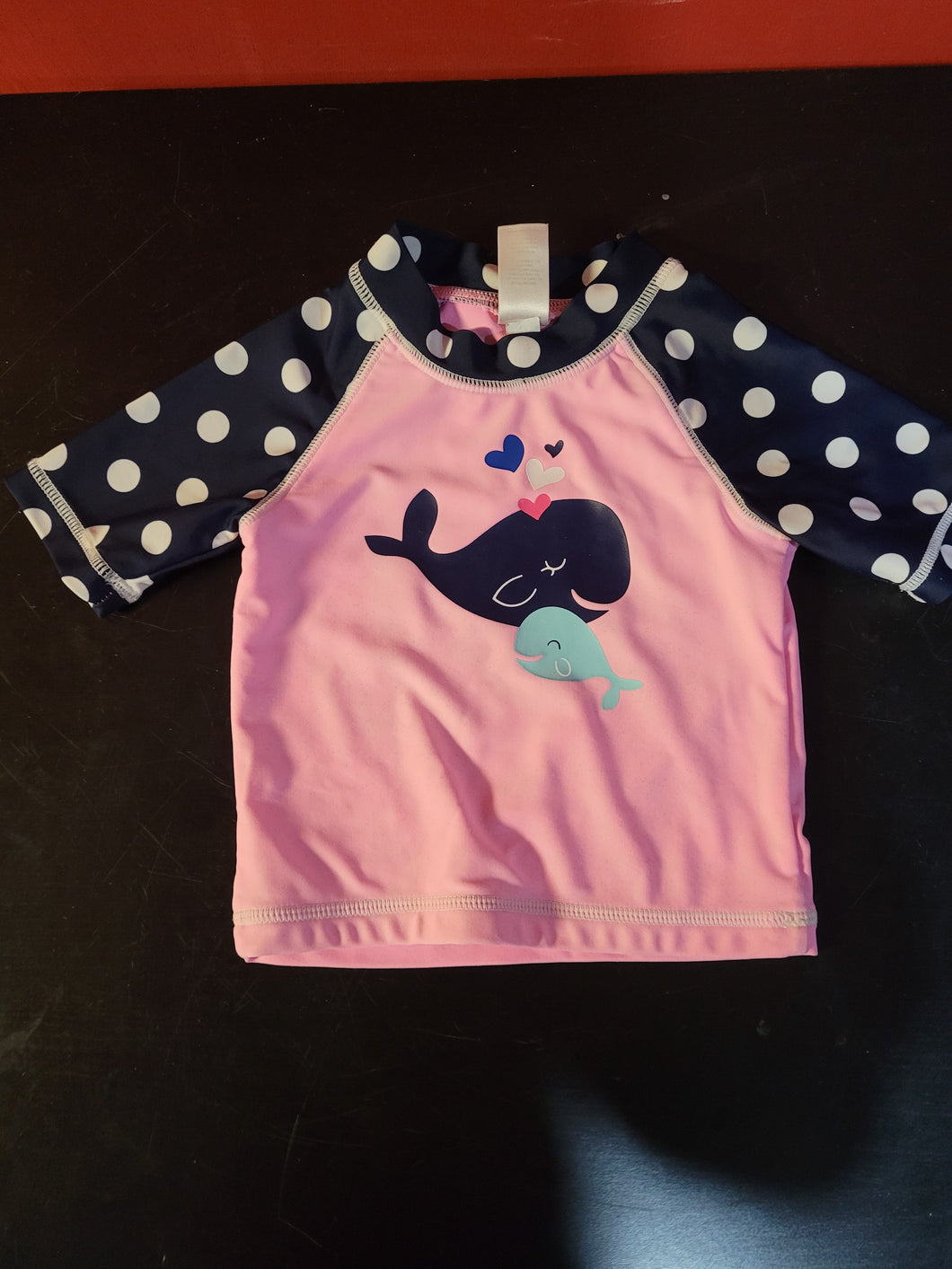 Whales rashgard Pink, 2 whales - size 18 Months
