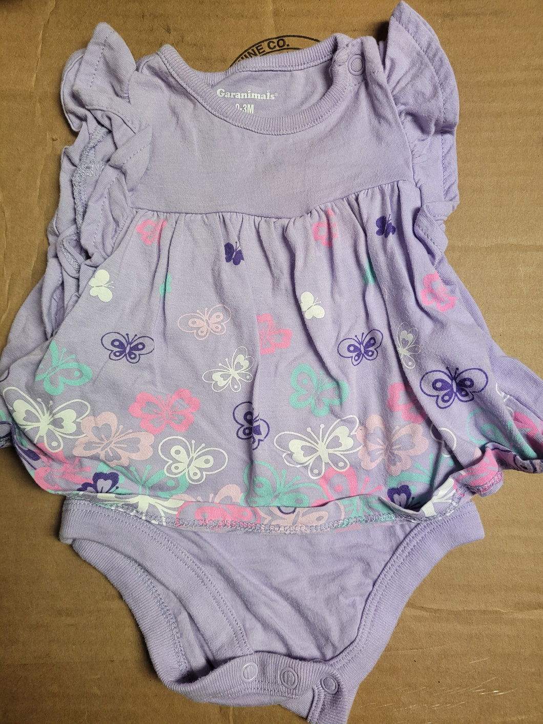 Butterflies dress oneise Purple with butterflies - size 0-3 Months